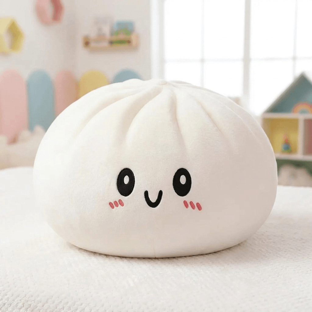 Dumpling-shaped plush cushion