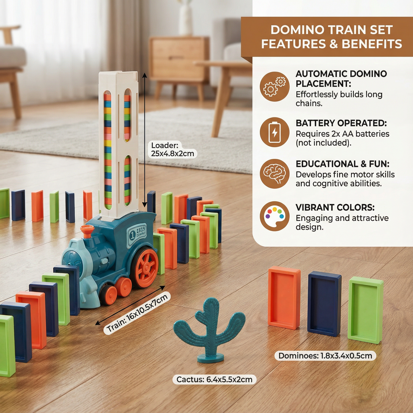 Automatic Domino Train Set for Kids