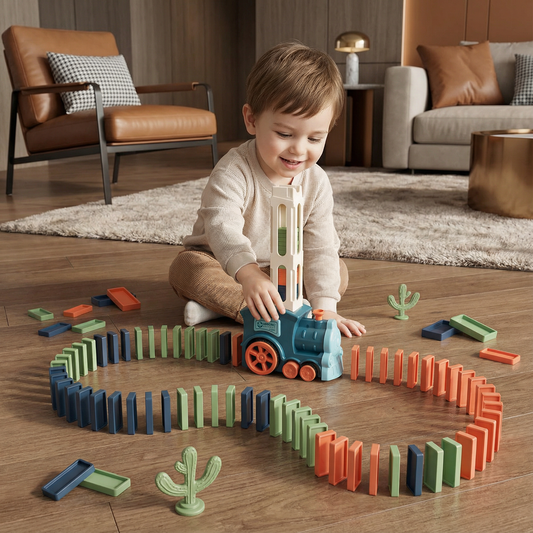 Automatic Domino Train Set for Kids