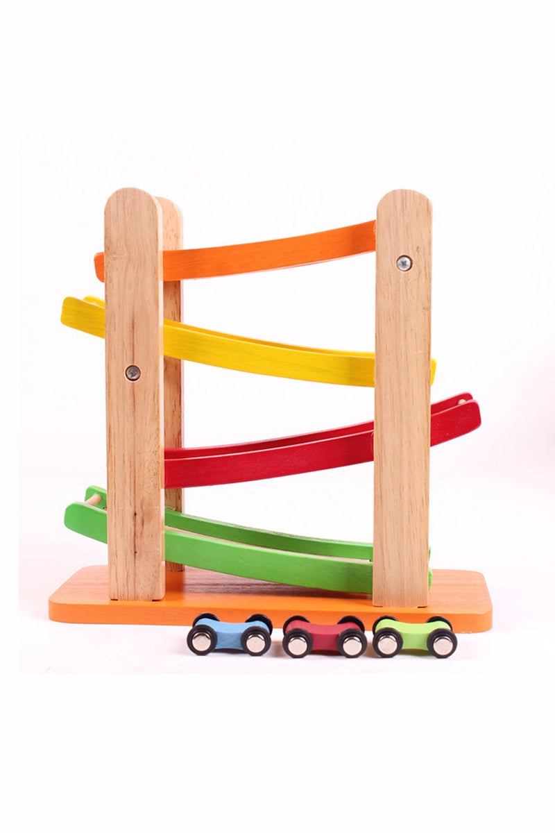Red Play Car Ramp Wooden Race Track Car Ramp – Montessori Australia