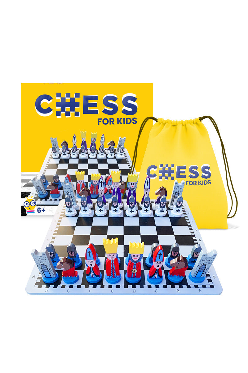 Educational Wooden Cartoon Chess Set