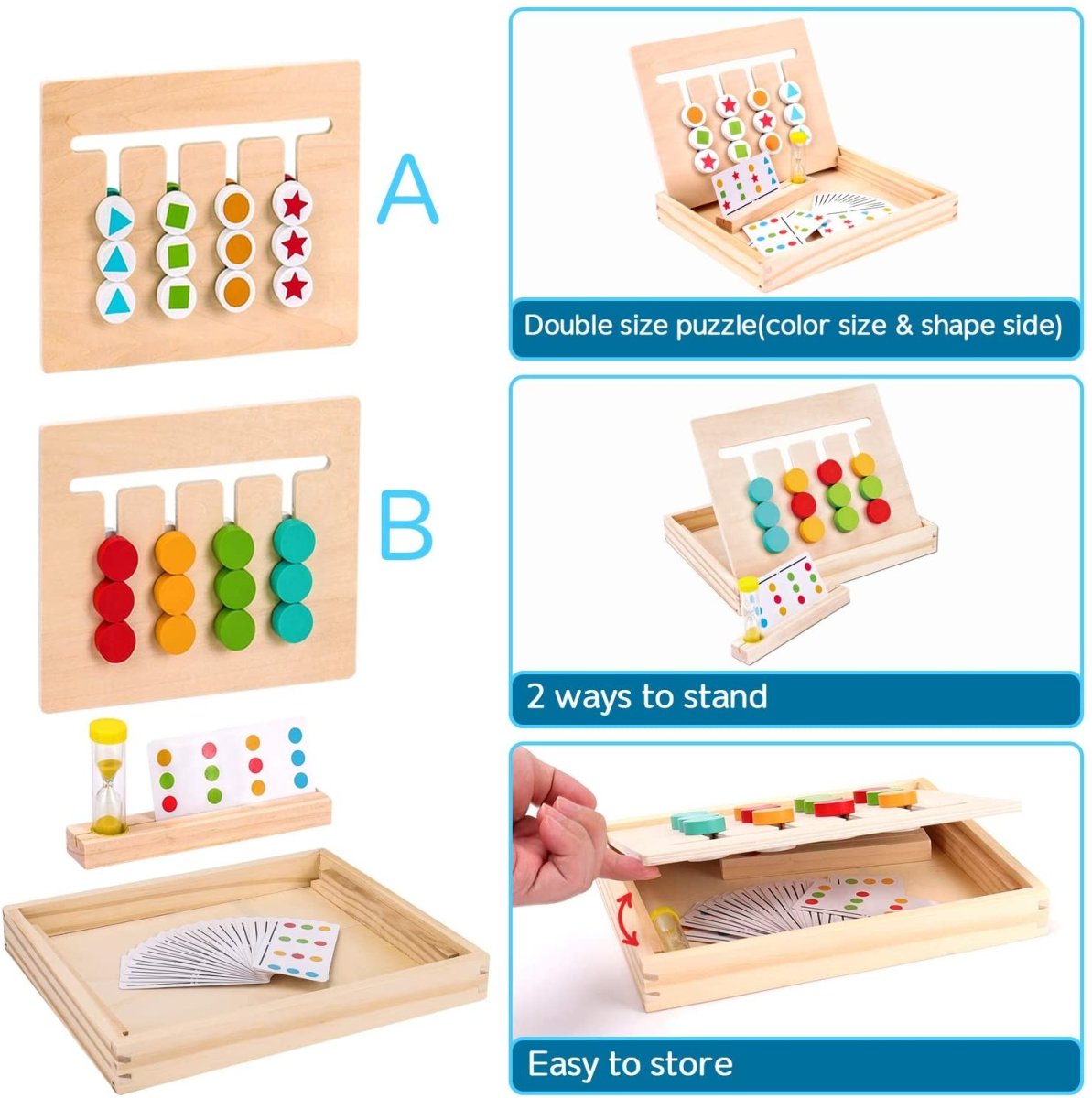 Montessori Color & Shape Slide Puzzle