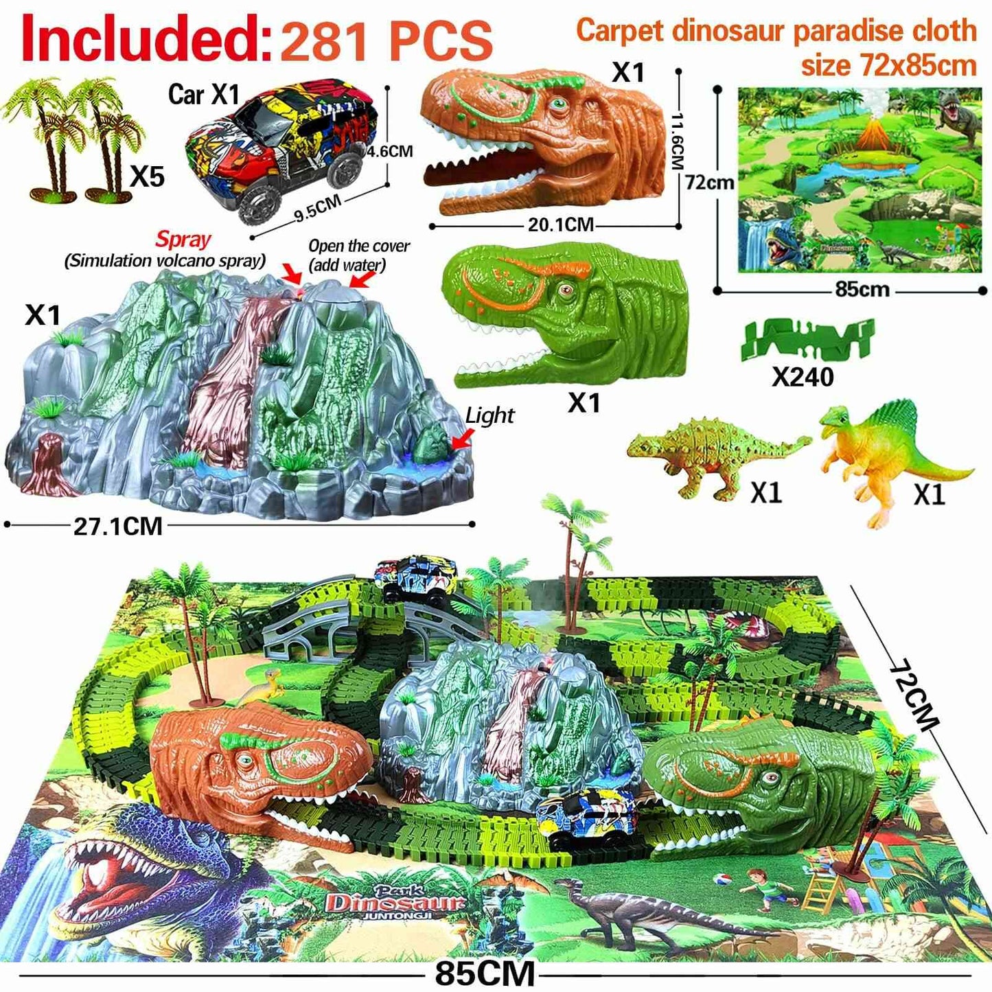 Montessori Australia Dinosaur Track Set™ (Loops & Volcano Special Edition)