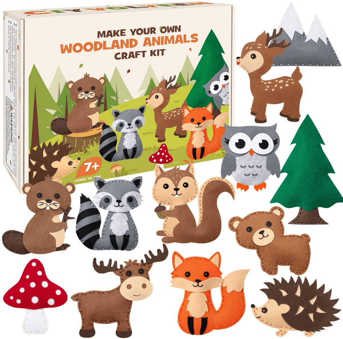 Wood Animals Sewing Craft Kit for Kids